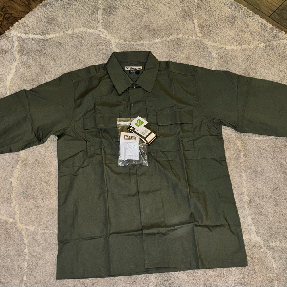 5.11 Tactical Tdu Green Long Sleeve Shirt Medium Military Police